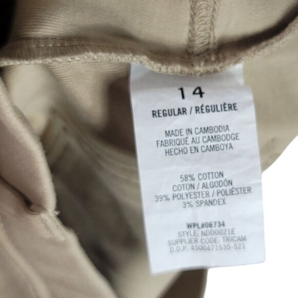 Nautica School Uniform Jeggings Khaki Size 14 Pants Flat Front Pull On Pockets - Picture 7 of 7